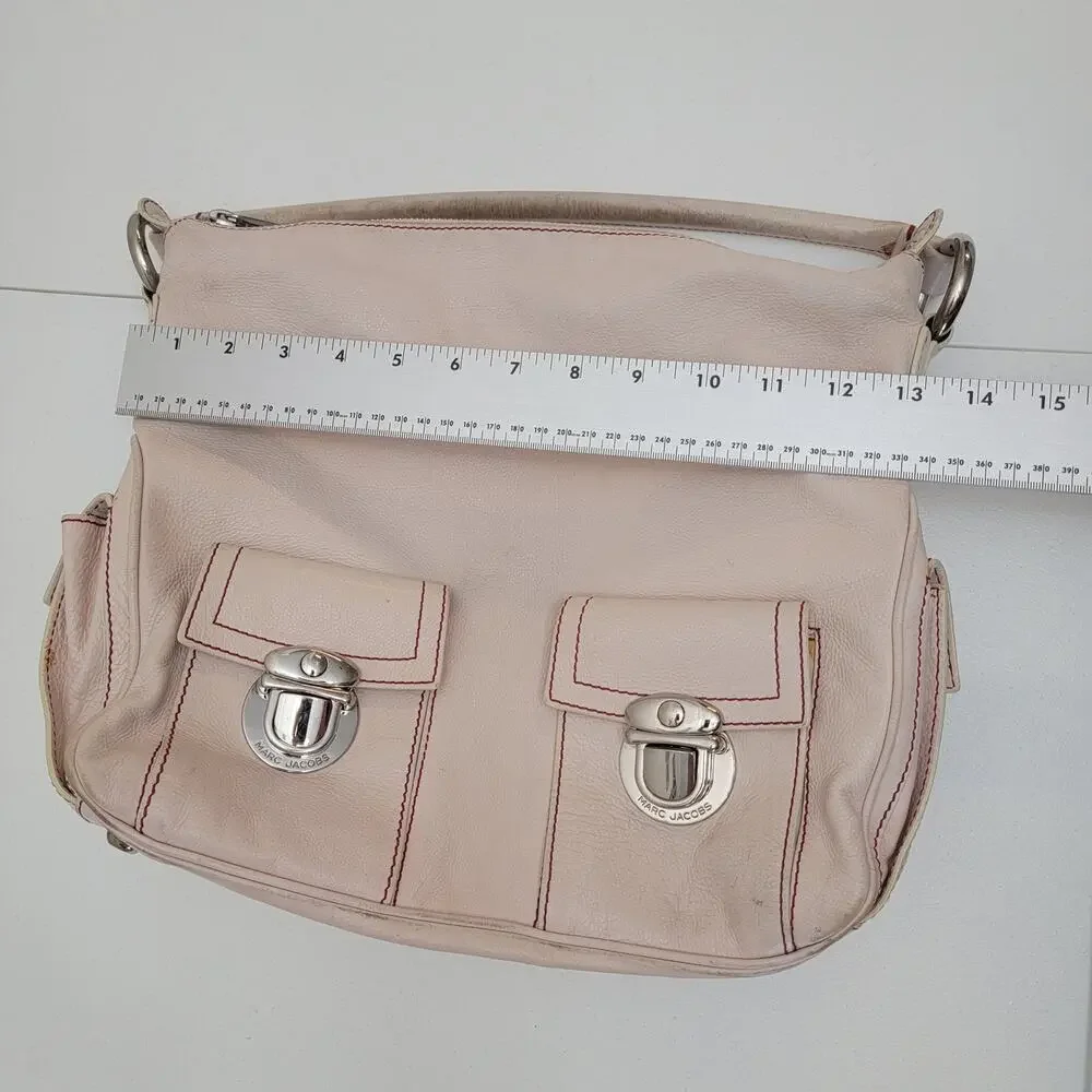VTG Y2K Marc Jacobs Hobo Bag Leather Pockets Pink Shoulder Bag Lorelai Gilmore
